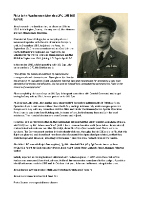 A preview of a PDF biography for Menzies, John Watherston